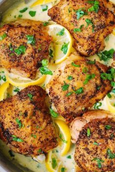 Lemon Pepper Chicken with Creamy Garlic Lemon Sauce - 30 Best Garlic Chicken Recipes That You Never Forget