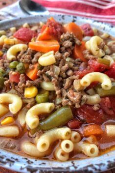 Macaroni Hamburger Soup - 30 Easy And Delicious Vegetable Soup Recipes