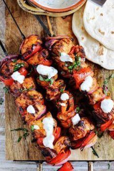 Mediterranean Chicken Kebabs with Garlic Yogurt Sauce - Best Easy And Delicious Kabob Recipes That You Should Not Miss