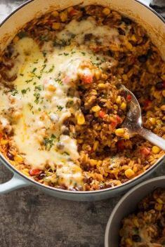 Mexican Ground Beef Casserole with Rice - Collection of Best Delicious Rice Recipes