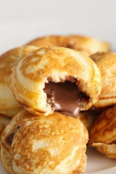 Nutella Stuffed Mini Pancakes - Homemade Pancake Recipes For You