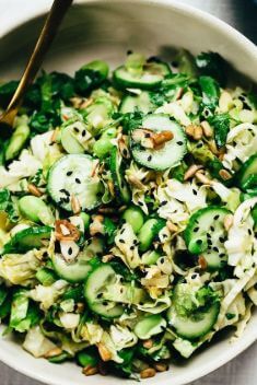 Nutty Green Veggie Crunch Salad - 30 Easy And Delicious Vegan Salad Recipes