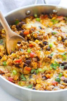 One Skillet Mexican Rice Casserole - Collection of Best Delicious Rice Recipes
