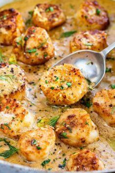 Pan Seared Scallops with Lemon Garlic Sauce - Best Scallop Dishes Recipes You Should Try