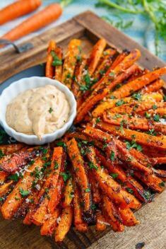 Parmesan Roasted Carrot Fries 1 - Easy And Delicious Vegan Recipes