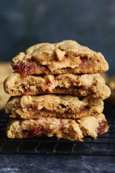 Peanut Butter and Jelly Cookies - Homemade Butter Cookies Recipes