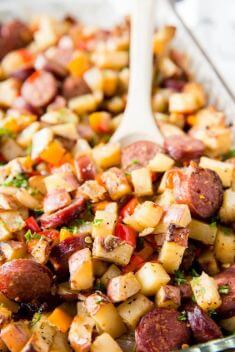 Potato Pepper and Sausage Bake - 30 Best Delicious Sausage Recipe That You Will Fall In Love