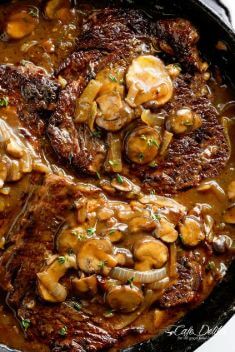 Ribeye Steaks With Mushroom Gravy - "Must-Try" Steak Recipes For Your Dinner