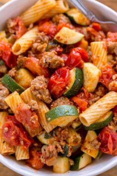 Rigatoni with Sausage Tomatoes and Zucchini - 30 Of The Best Healthy Recipes