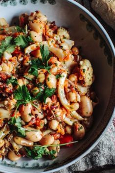 Roast Cauliflower Fennel And White Bean Salad With Roast Tomato Salsa - Savory Cauliflower Recipes To Light Up Your Meal