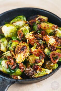 Roasted Balsamic Brussels Sprouts with Caramelized Shallots - 30 Best Easy And Delicious Brussels Sprouts Recipes For Your Meals