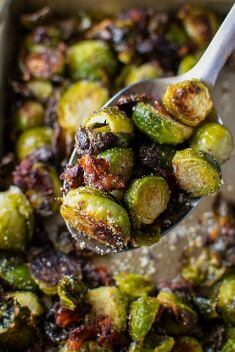 Roasted Brussel Sprouts with Bacon Parmesan Cheese - 30 Best Easy And Delicious Brussels Sprouts Recipes For Your Meals