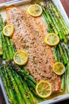 Salmon and Asparagus with a Garlicky Herb Butter - Crazy Good Fish Recipes