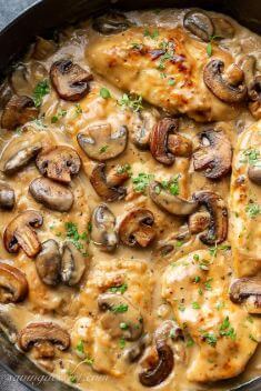 Skillet Chicken and Mushroom Wine Sauce - Collection of Best Delicious Dinner For The Entire Month