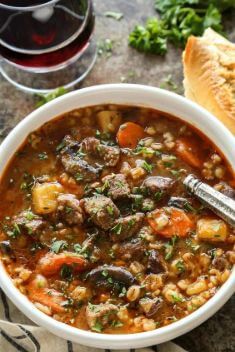 Slow Cooker Beef and Barley Stew - 30 Easy And Delicious Vegetable Soup Recipes