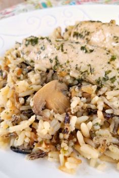 Slow Cooker Chicken Mushroom Wild Rice Casserole - Collection of Best Delicious Rice Recipes