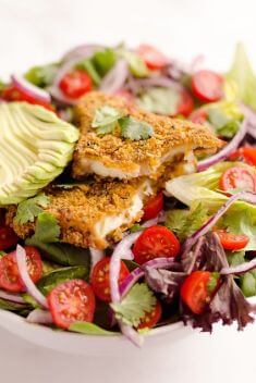 Southwest Tortilla Crusted Tilapia Salad - Collection Of The Best Delicious Tilapia Recipes