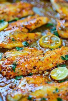 Spicy Lemon Garlic Baked Tilapia - Crazy Good Fish Recipes