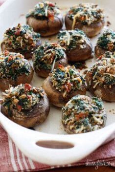 Spinach and Bacon Stuffed Mushrooms - Collection Of 30 Best Delicious Stuffed Mushroom Recipes