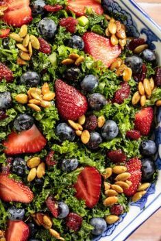 Strawberry Kale Salad with Honey Lemon Dressing - 30 Easy And Delicious Vegan Salad Recipes