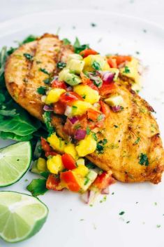 Tequila Lime Chicken with Mango Salsa - Delicious Dishes Made From Mango