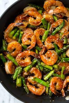 Teriyaki Shrimp and Asparagus - 30 Of The Best Easy And Delicious Stir-Fry Recipes