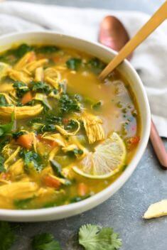 Thai Ginger Turmeric Kale Chicken Soup - Top-Rated Chicken Soup Recipes That You Should Save On Hand