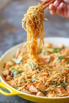 Thai Peanut Chicken Noodles - Collection Of The Best Quick And Delicious Noodle Recipes