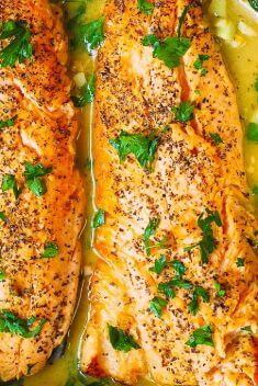 Trout with Butter Garlic Lemon Herb Sauce - Crazy Good Fish Recipes
