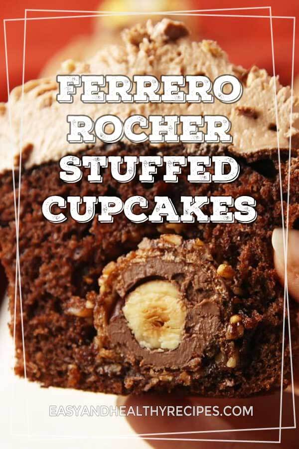 Ferrero Rocher Stuffed Cupcakes