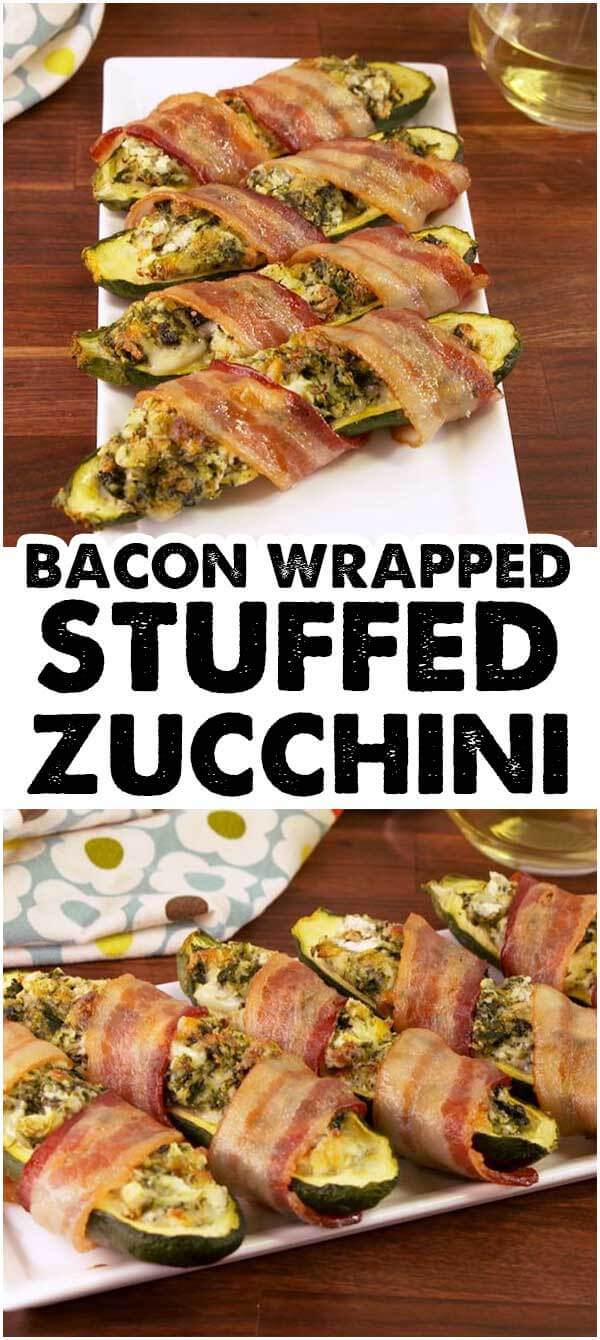 Bacon Wrapped Stuffed Zucchini