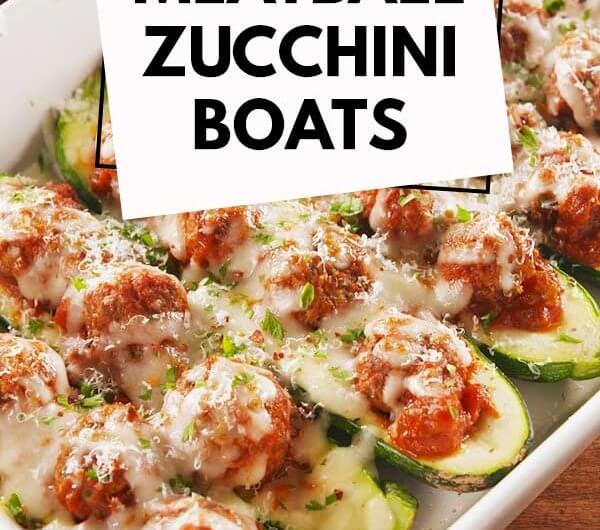 Meatball Zucchini Boats