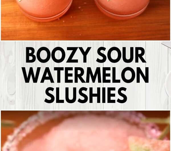 Boozy Sour Watermelon Slushies